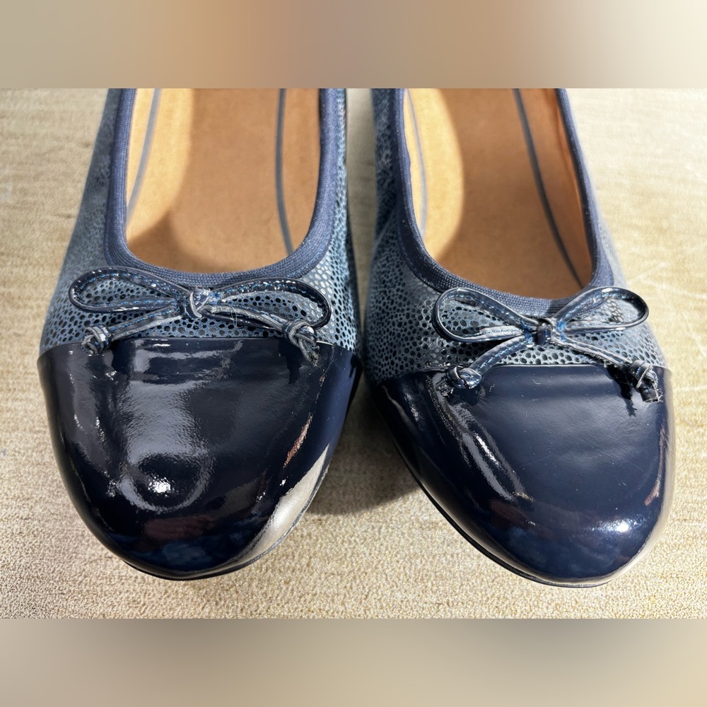 Hotter Women's Dark Blue Trinity Ballet Flats with Bow Detail - Picture 11 of 11